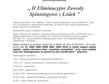 II Zawody Spinningowe GPX koła 110 Miejskie w Kutnie